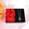 Rose Flower Gift Box Handmade Eternal Rose With I Love You Necklace Valentines Day