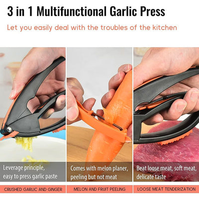 Multifunctional Garlic Press Garlic Mincing  Crushing Tool (1 Pc) - second image