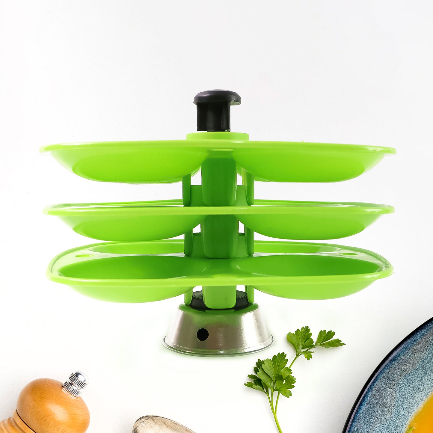 5346 3 Layer Idli Stand Used In All Kinds Of Household Kitchen Purposes For Holding And Serving Idlis.