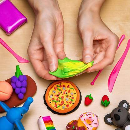 Non-toxic Creative 100 Dough Clay 5 Different Colors (Pack Of 5 Pcs) - LootFaat