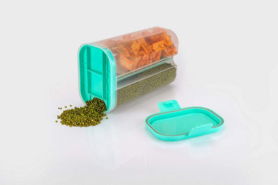 2-Section Airtight Food Storage Container - Cereal & Grain Dispenser (2L) - second image