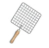 Kitchen Square Stainless Steel Roaster Papad Jali Barbecue Grill With Wooden Handle