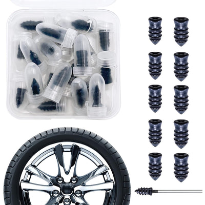 Tire Repair Rubber Nail Car Tire Repair Nails Tire Repair Rubber Screws Black (10 Pcs Set)
