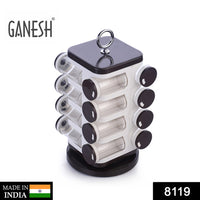 Ganesh Multipurpose Revolving Spice Rack With 16 Pcs Dispenser Each 100 Ml Plastic Spice Abs Material 1 Piece Spice Set 1 Piece Spice Set  (Plastic) - LootFaat