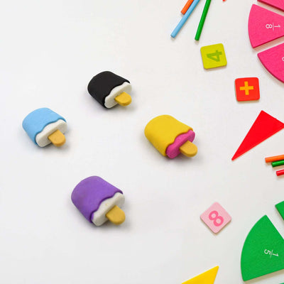 Ice Cream Eraser For Girlseraser For School Bday Return Gift Party Doughnut Lollipop Ice Cream Theme Shape Erasers Pencils Set For Kids Educational Stationary Kit School Supplies (1 Set 4 Pc) - second image