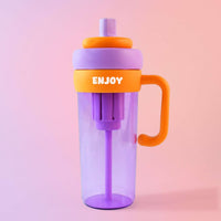 Infuser Water Bottle with Straw & Handle - 600ml Leakproof Sipper