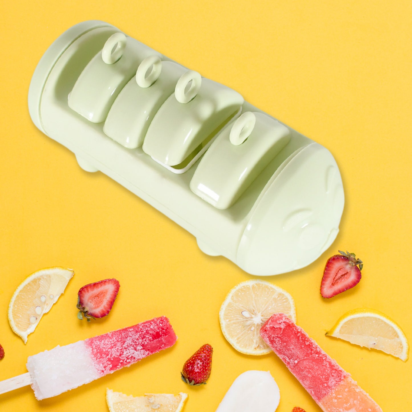 Cartoon Shape Mold Ice Candy Popsicle Mold Ice Plastic Ice Candy Maker Kulfi Maker Molds Set With 4 Cups (1 Pc  Multicolor) - LootFaat