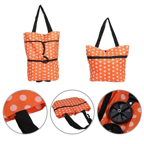 Folding Cart Bags Trolley Shopping Bag For Travel Luggage - LootFaat