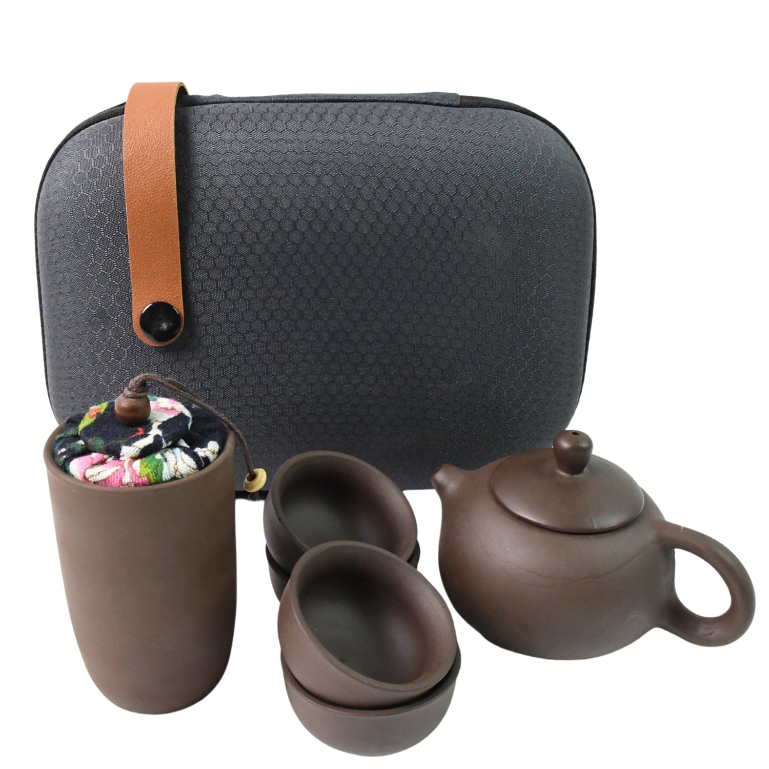 Portable Kung Fu Tea Set With A Portable Travel Bag (Set Of 6pcs) - LootFaat
