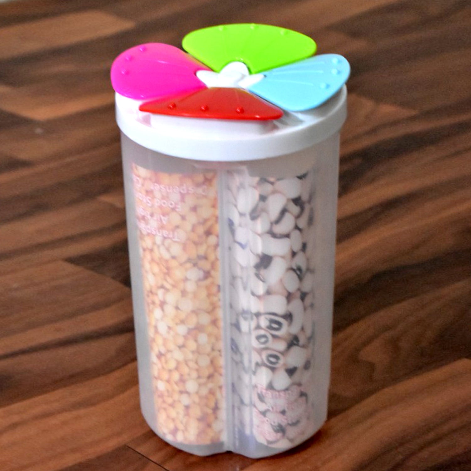 4 Section Storage Containers Airtight Transparent Food Plastic Storage Container - LootFaat