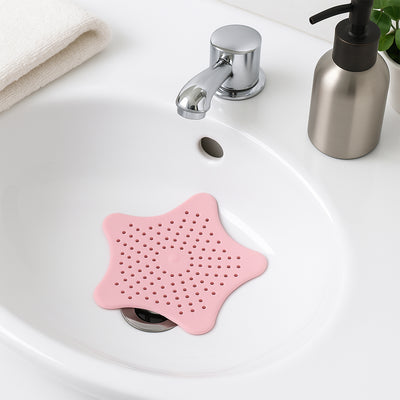 Baby Pink Silicone Star Shaped Sink Filter Bathroom Hair Catcher Drain Strainers For Basin - second image