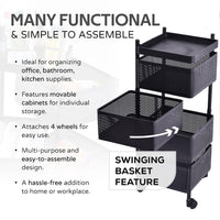 Metal Square High Quality Kitchen Trolley With Wheels (4 Layer  1 Pc) - LootFaat