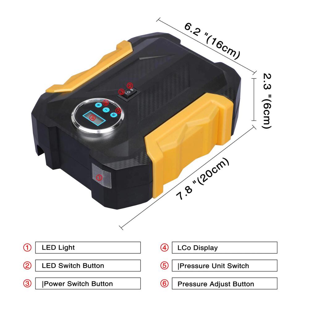 Portable Electric Car & Bike Tire Inflator - 260PSI Air Compressor