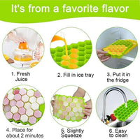 Flexible Silicone Honeycomb Design 37 Cavity Ice Cube Moulds Trays Small Cubes For Whiskey Tray For Fridge (Multicolor) - LootFaat