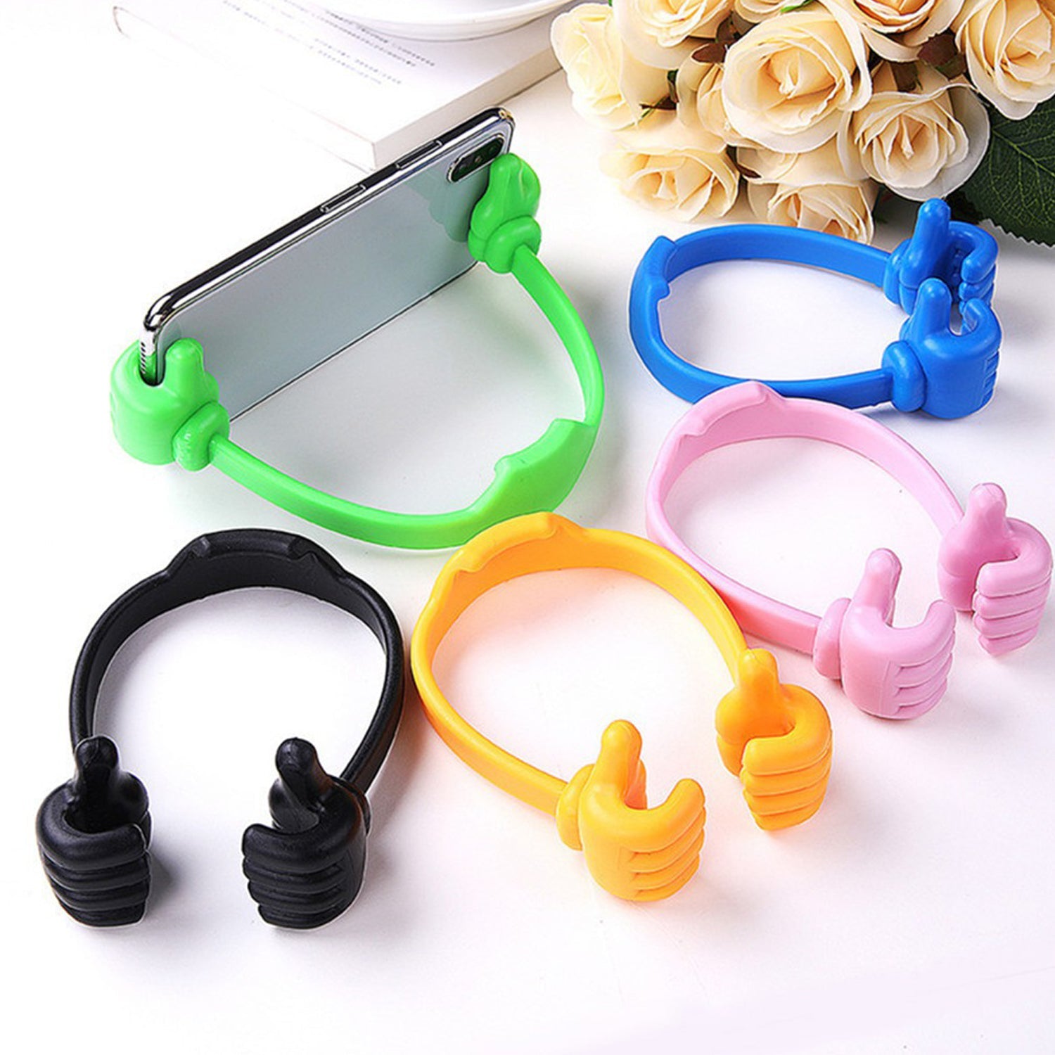 4 Pc Hand Shape Mobile Stand Used In All Kinds Of Places Including Household And Offices As A Mobile Supporting Stand. - LootFaat