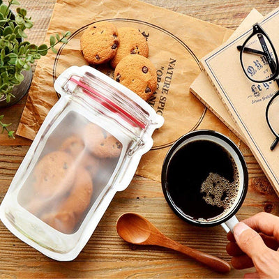 Reusable Airtight Seal Plastic Food Storage Mason Jar Zipper (500ml) - second image