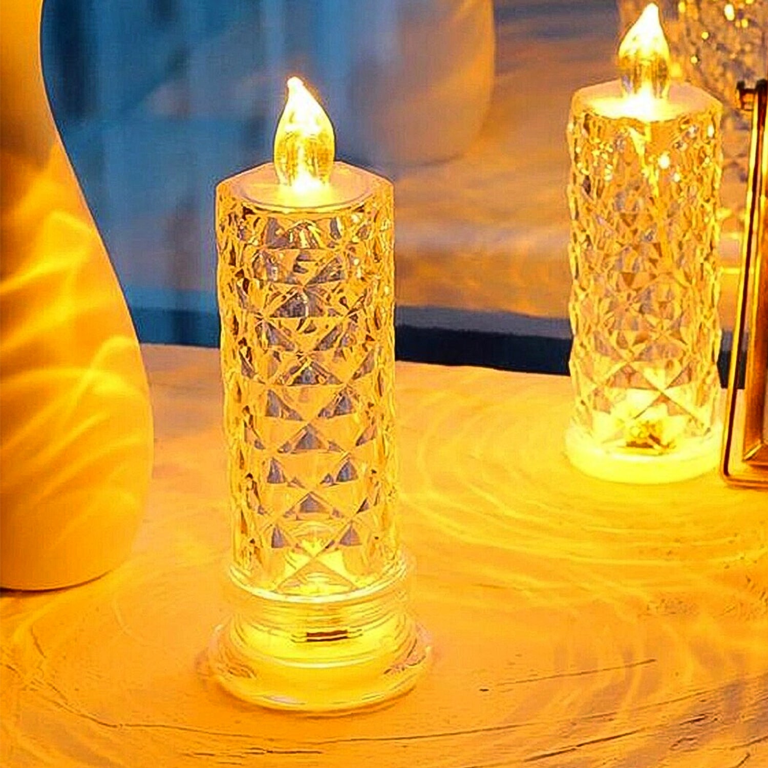 Rose Candles For Home Decoration Crystal Candle Lights - LootFaat