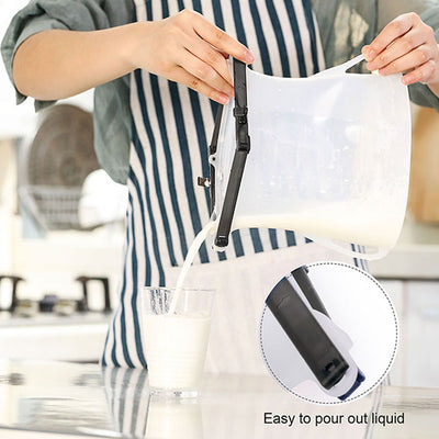 Reusable Silicone Food Storage Bag 3 Bag Set Leakproof Lock Reusable Flat Bottom Freezer Bags Sandwich Bags  Silicone Food Grade Kids Snack Bags  Bpa Free Microwave Dishwasher Safe