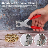 Grommet Setting Tool With 25 Pcs Gold Eyelets Grommets Steel Hole Punch Setter Kit For Leather Canvas All Fabrics Men And Women Clothes Shoes Belts Bags Crafts - LootFaat