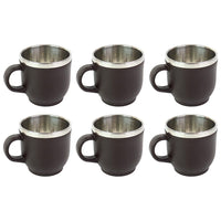 Apex Premium Double Wall Stainless Steel Cappuccino Mug Gift Set (6 Pc  100 Ml)