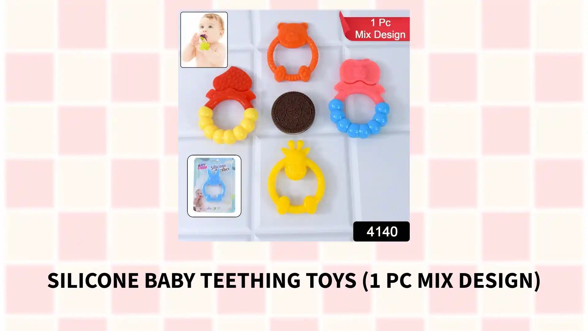 Silicone Baby Teething Toys (1 Pc Mix Design) by@Outfy