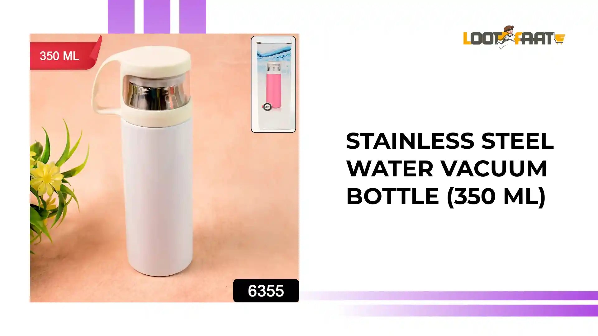 Stainless Steel Water Vacuum Bottle (350 Ml) by@Outfy