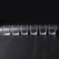 6pc Transparent Diamond Medium Serving Glass Set Glass Set For Water Juice Etc - LootFaat