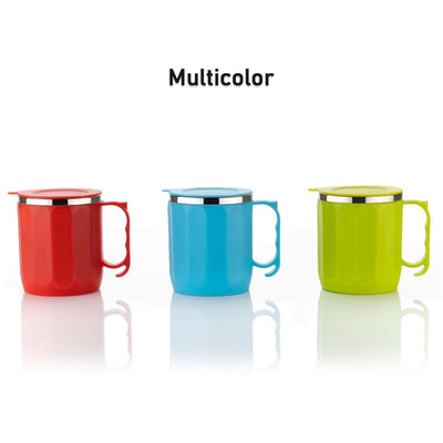Stainless Steel Lid Cover Hot Coffeetea Mug Hot Insulated Double Wall Stainless Steel Coffee And Milk Cup With Lid - Coffee Cup Approx 250 Ml 300 Ml ( 1 Pc Mix Color) - second image