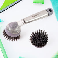 5939 Cleaning Brushes Set Scrub Brush Bathroom Brush Long Handle Liquid Dispenser Pot Washing Brush
