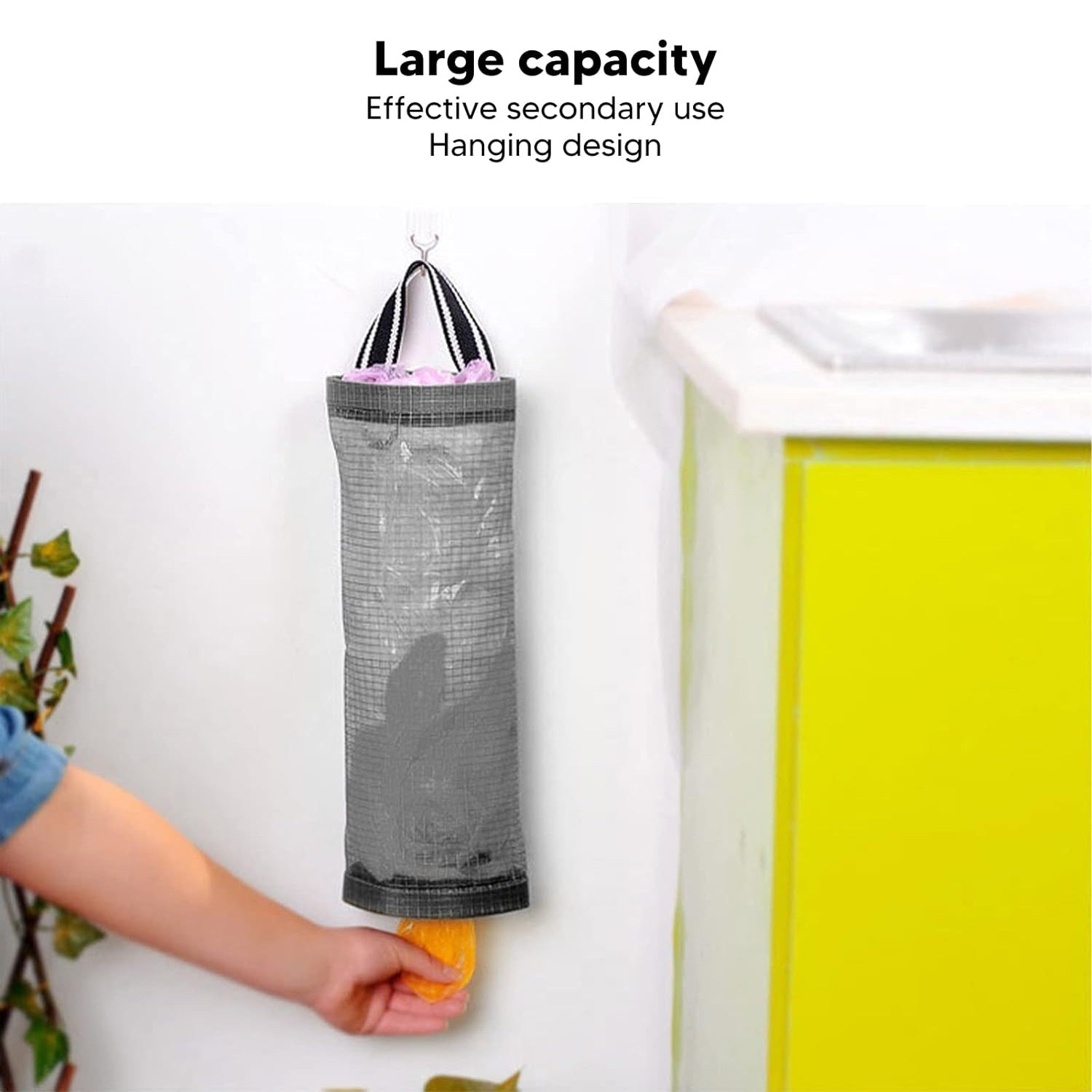 Hanging Waste Bag Holder Garbage Bag Storage Bag Widening Handle Hanging Sturdy For Store Garbage Bags Home Store Debris Kitchen Bedroom Largecapacity For Restaurant (1 Pc) - LootFaat