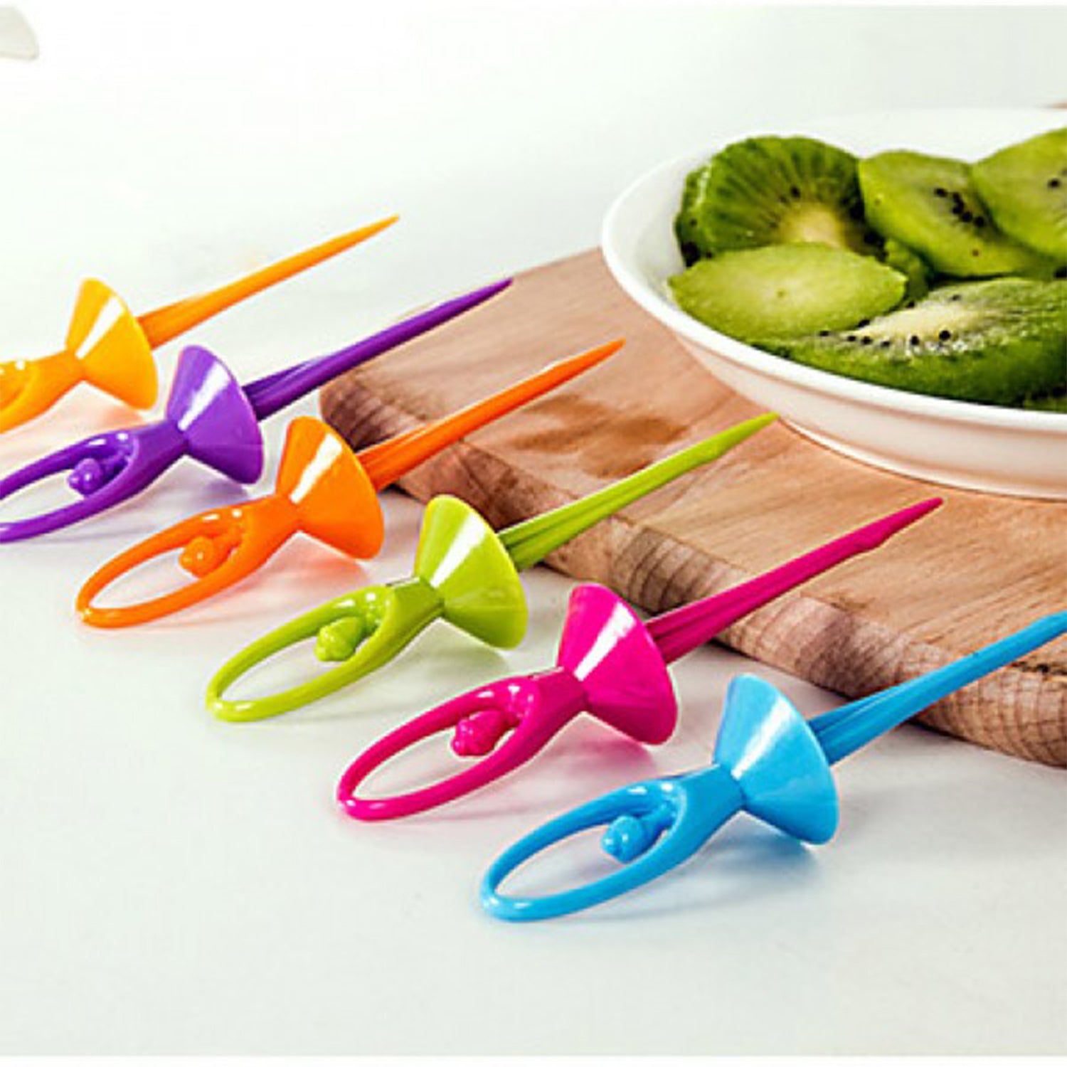 Dancing Doll Fruit Fork Cutlery Set With Stand Set Of 6. - LootFaat