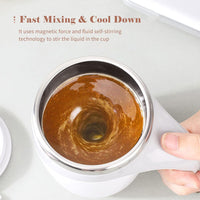 Self Stirring Coffee Mug - Magnetic Stainless Steel Mixing Cup