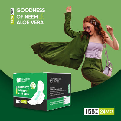 Neem & Aloe Vera Sanitary Pads - Ultra Thin, Leakage Protection (24 Pads)