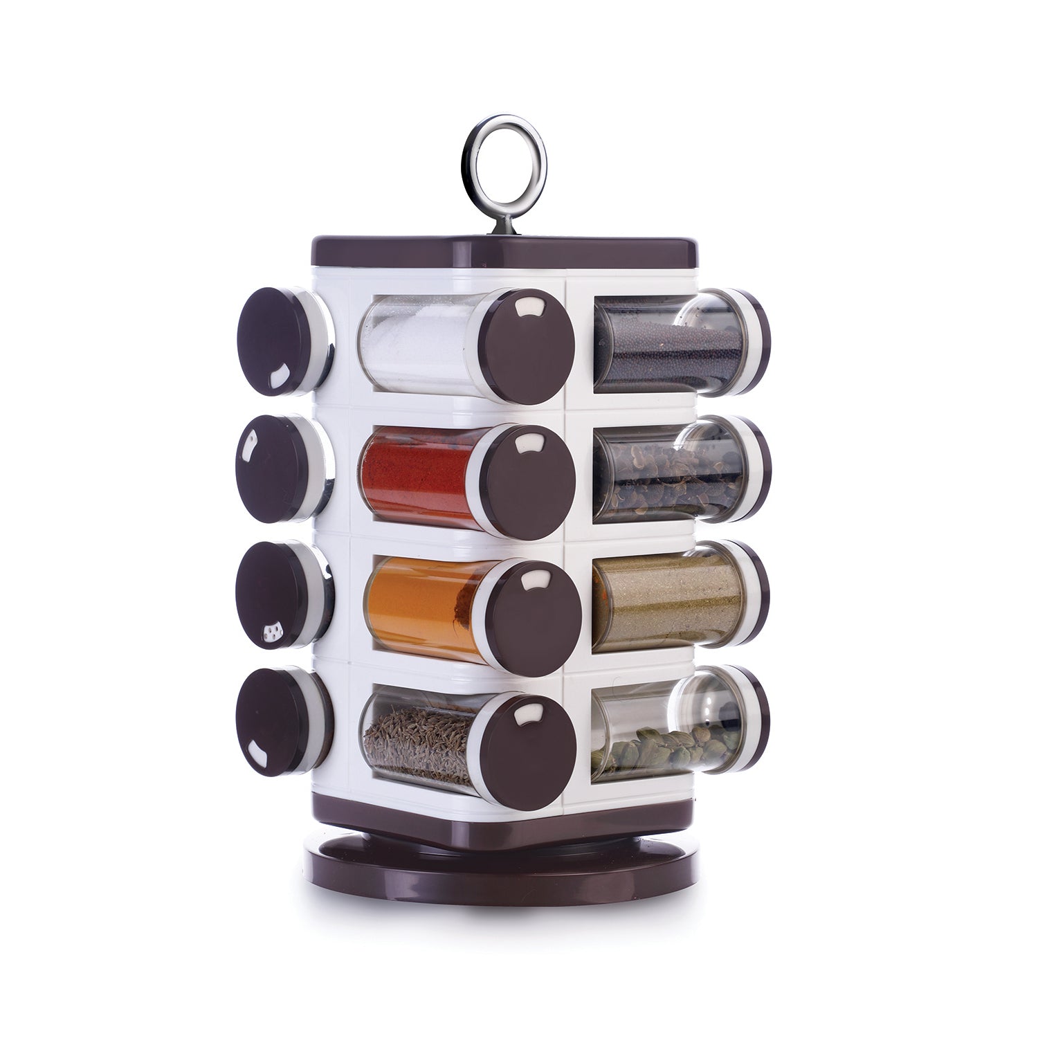 Ganesh Multipurpose Revolving Spice Rack With 16 Pcs Dispenser Each 100 Ml Plastic Spice Abs Material 1 Piece Spice Set 1 Piece Spice Set  (Plastic) - LootFaat