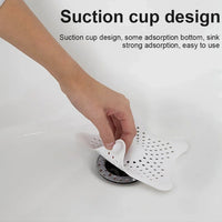 White Silicone Star Shaped Sink Filter Bathroom Hair Catcher Drain Strainers For Basin
