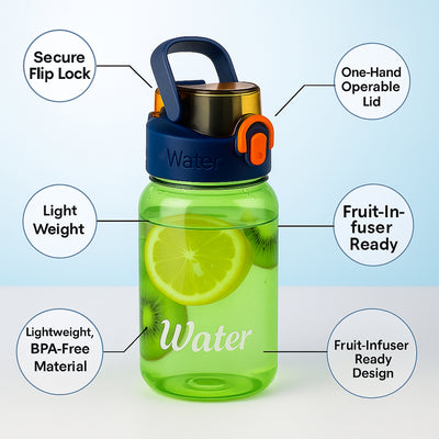Green Leak-proof Portable Fruit Infuser Water Bottle Approx 600ml (1 Pc) - second image