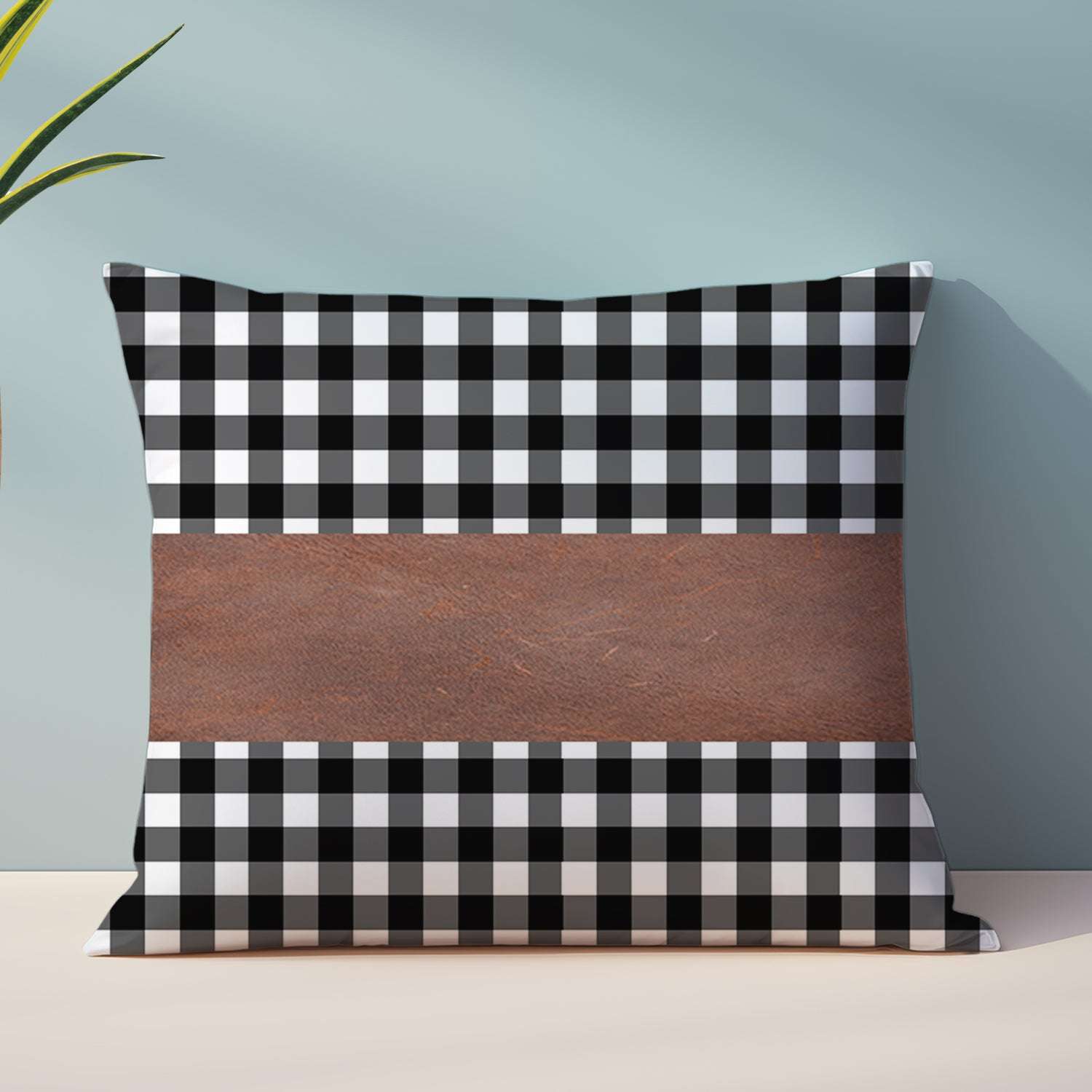 Pillow Covers Leather  Cotton Cushion Covers (17  17 Inch  1 Pair  2 Pc) - LootFaat