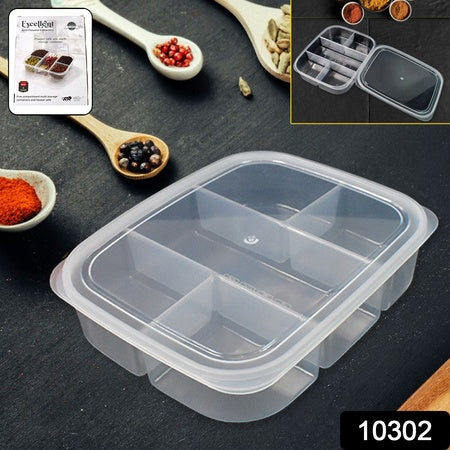 Plastic 5- Compartment Excellent Container Reusable Lunch Box (1 Pc) - LootFaat