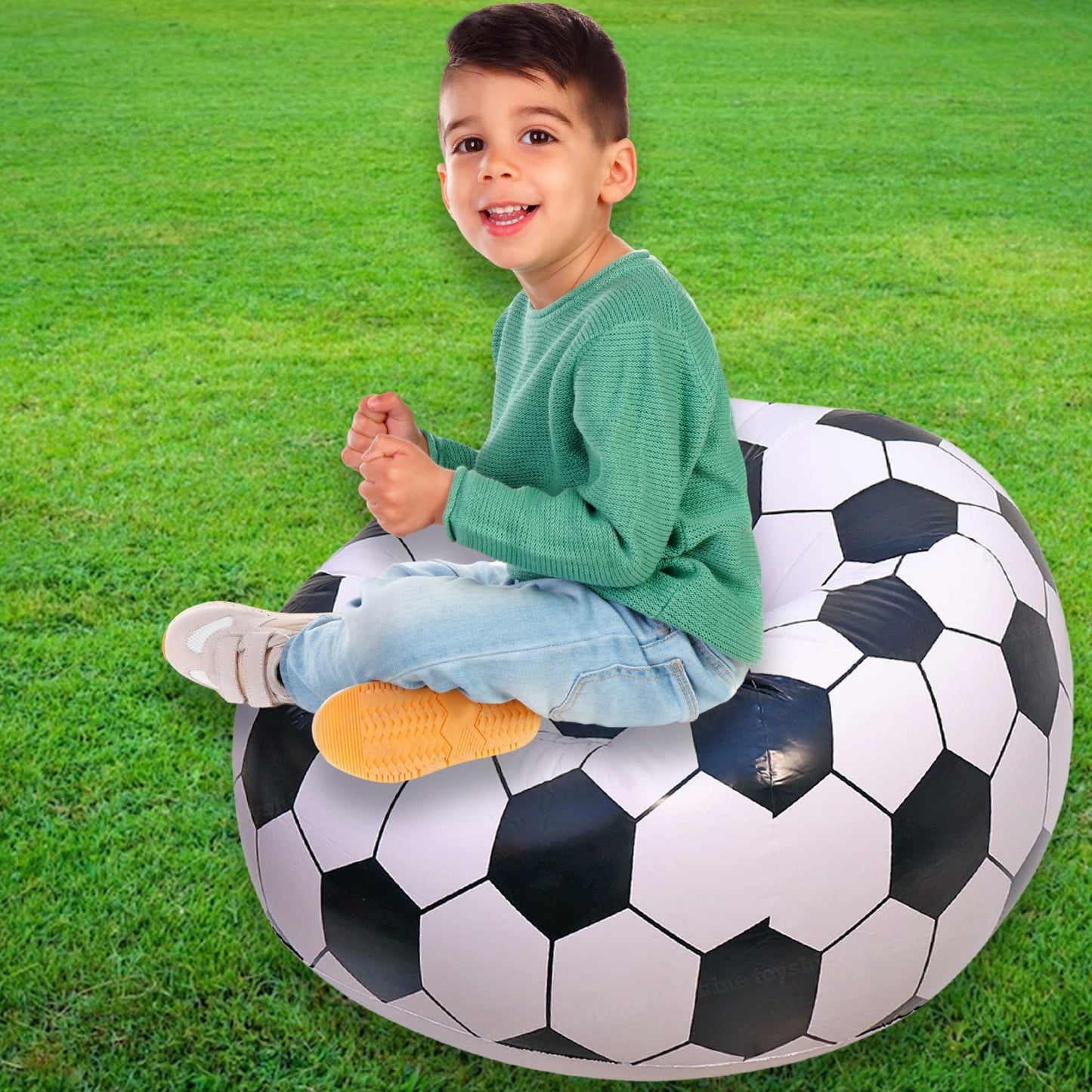 Inflatable Cartoon Sofa Chair - Foldable, Portable, for Kids & Adults (110cm x 80cm)