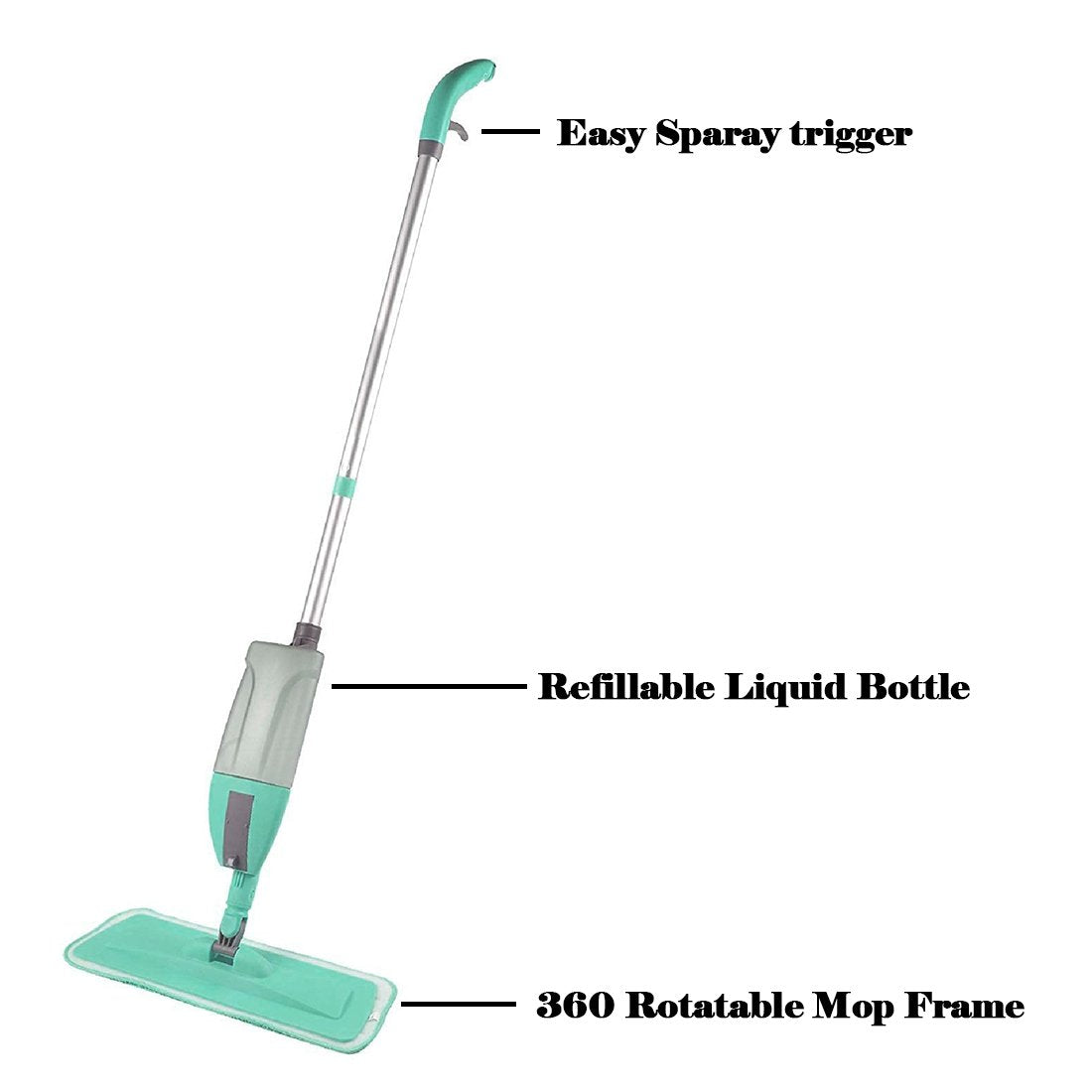 Cleaning 360 Degree Healthy Spray Mop With Removable Washable Cleaning Pad - LootFaat