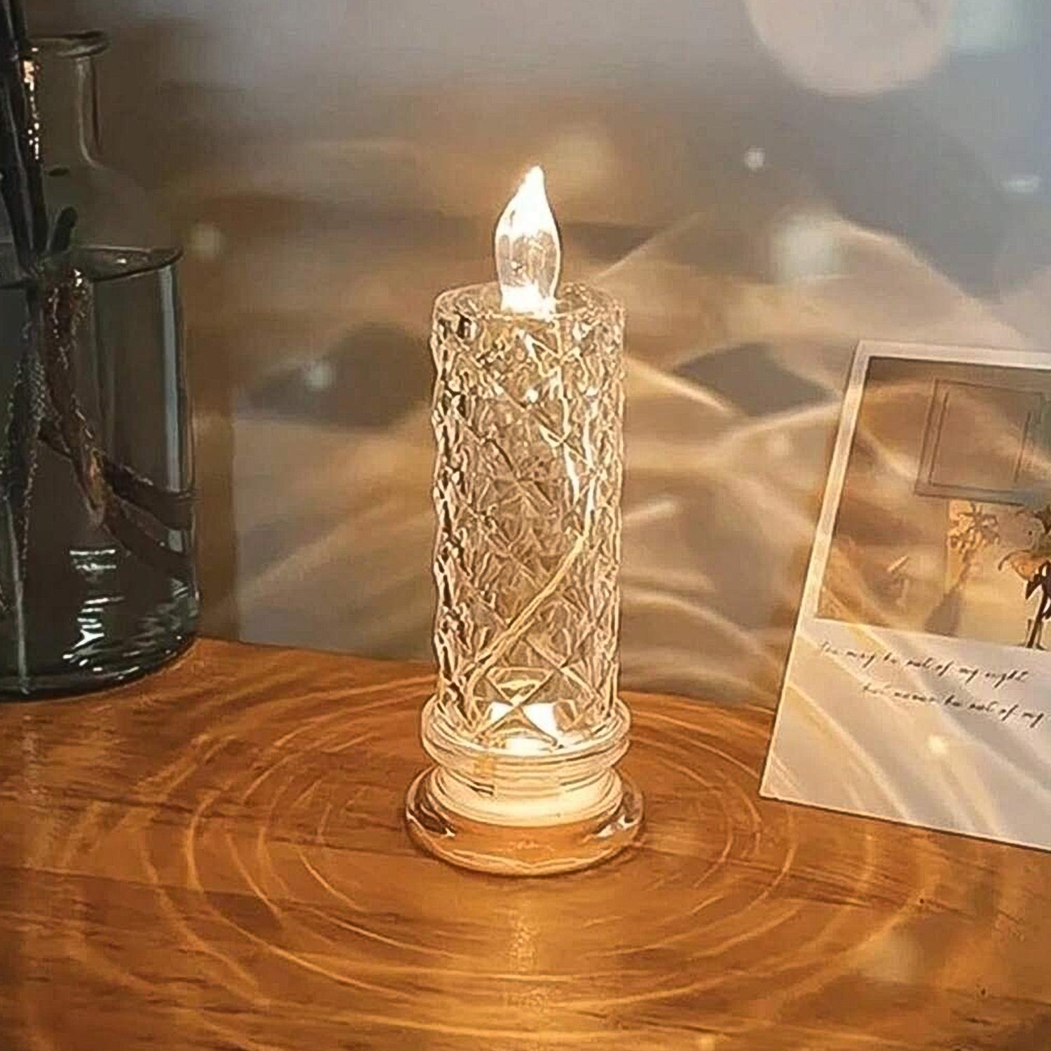 Rose Candles For Home Decoration Crystal Candle Lights - LootFaat