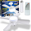 Socket Fan Light Original - Cool Light Led  Ceiling Fans With Lights And Remote Control Replacement For Lightbulb - Bedroom Kitchen Living Room1000 Lumens  5000 Kelvins Cool Leds (Remote Battery Not Included)