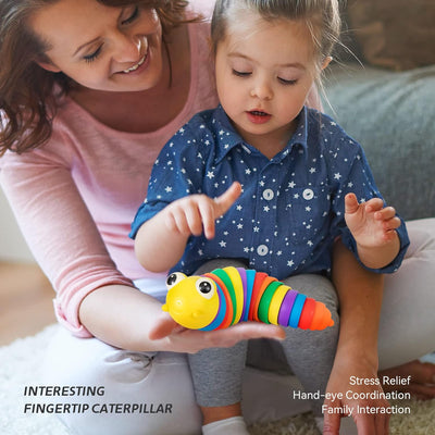Rainbow Slug Fidget Toy - Stress Relief Sensory Toy for Kids & Adults - second image