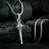 Hanuman Gada Pendant Necklace - Silver Bajrangi Chain