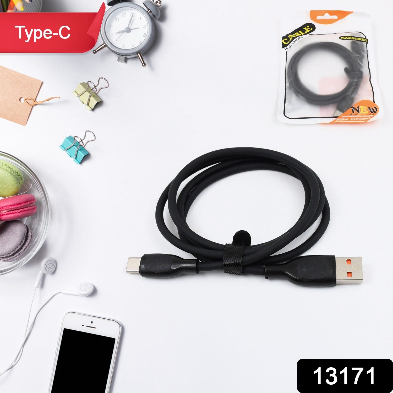 Type C Data Cable Fast Charging Cable (1 Mtr. Approx  1 Pc) - LootFaat