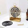 Vintage Birdcage Mosquito Coil Holder - Durable Iron Stand for Home & Office