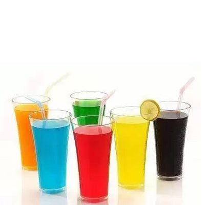 Stylish Look Plastic Juicy Glass Transparent Glasses Set 300ml (6pcs) - second image