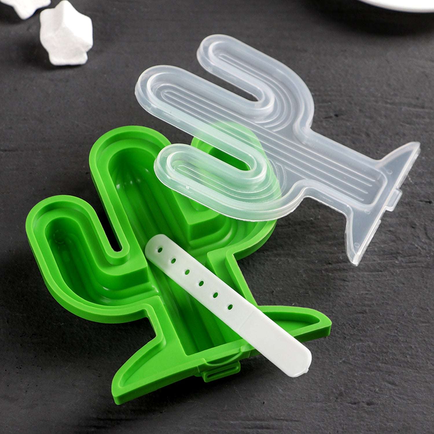 Cactus Shape Mold Durable Cactus Shape Ice Cream Mould Silicone Popsicle Mold Ice Pop Diy Kitchen Tool Ice Molds - LootFaat