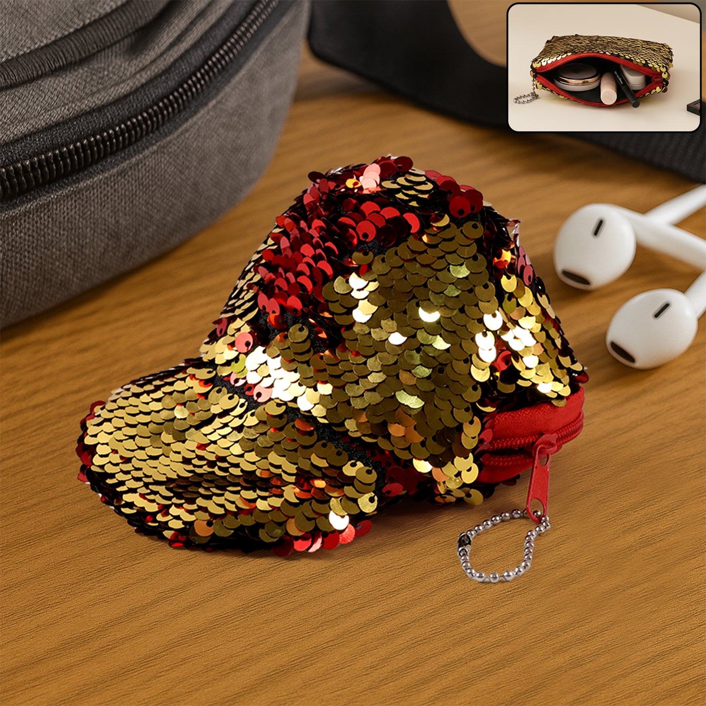 Stylish Sequin Mini Cap-shaped Coin Purse (1 Pc)