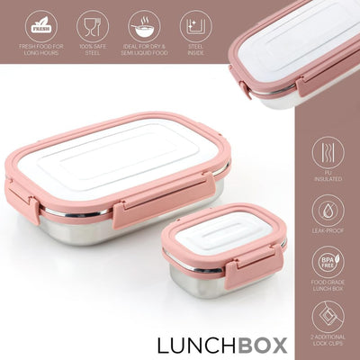 Premium Stainless Steel Leak Proof Air Tight Lunch Boxes (900ml+200ml Approx  2 Pc Set) - second image